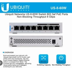 Свитч 1G PoE Ubiquiti UniFi Switch US-8-60W 8xLANx1Гбит 4xPoE 802.3af 48W L2 Desktop бу Свитч 1G PoE Ubiquiti UniFi Switch US-8-60W 8xLANx1Гбит 4xPoE 802.3af 48W L2 Desktop бу