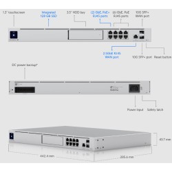 5в1 Роутер 10G SFP NVR Контроллер Ubiquiti UniFi Dream Machine Pro UDM-Pro 8x1Гбит 2xSFP+x10Гбит 1xRJ45x10Гбит Без Wifi Новый