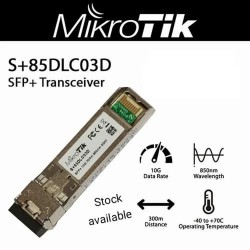 Модуль SFP+ 10G ONT MikroTik S+85DLC03D 850nm MultiMode LC 300м 1шт бу
