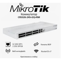 Роутер 10G SFP MikroTik CRS326-24S+2Q+RM 24xSFP+*1Гбит 2*QSFP+*40Гбит бу Роутер 10G SFP MikroTik CRS326-24S+2Q+RM 24xSFP+*1Гбит 2*QSFP+*40Гбит бу
